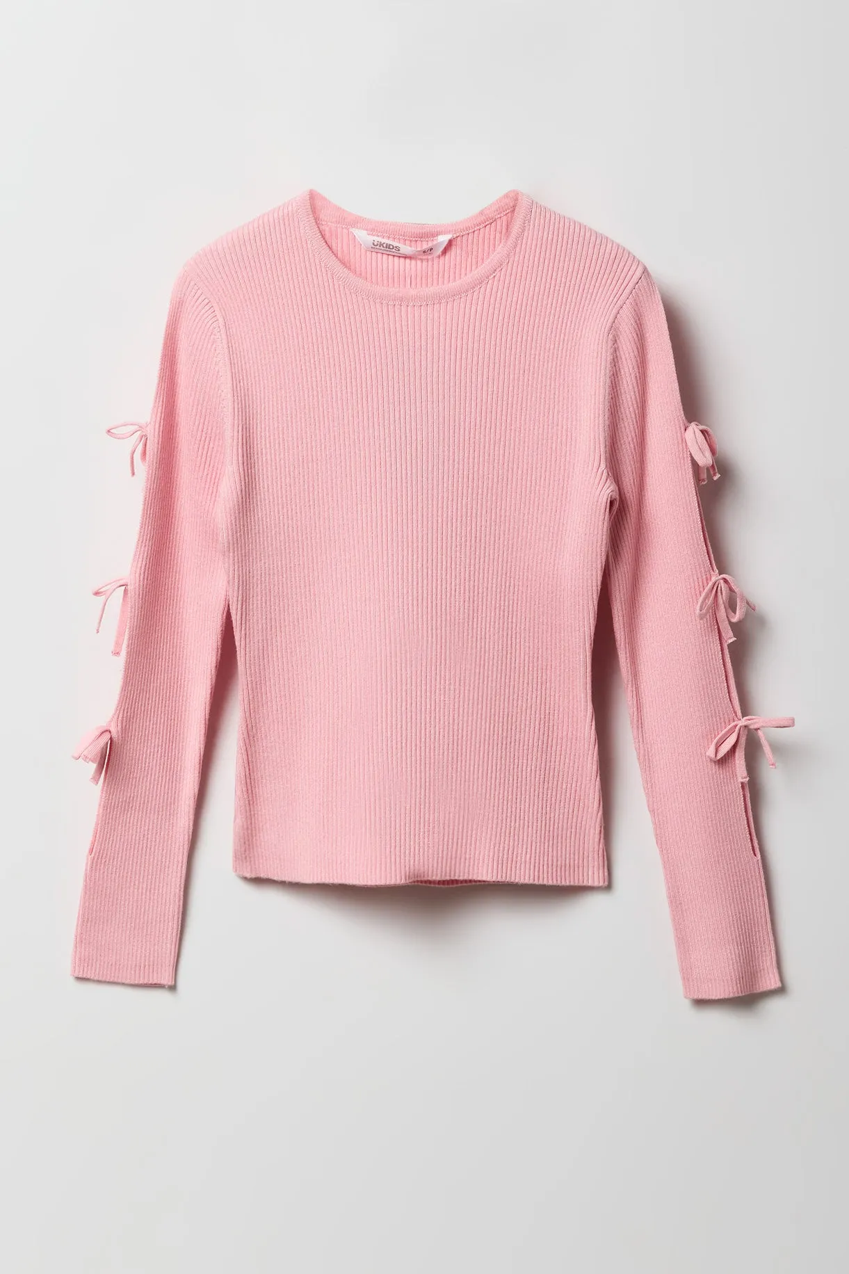 Chandail côtelé avec boucles sur les manches pour fille sold by Urban Planet