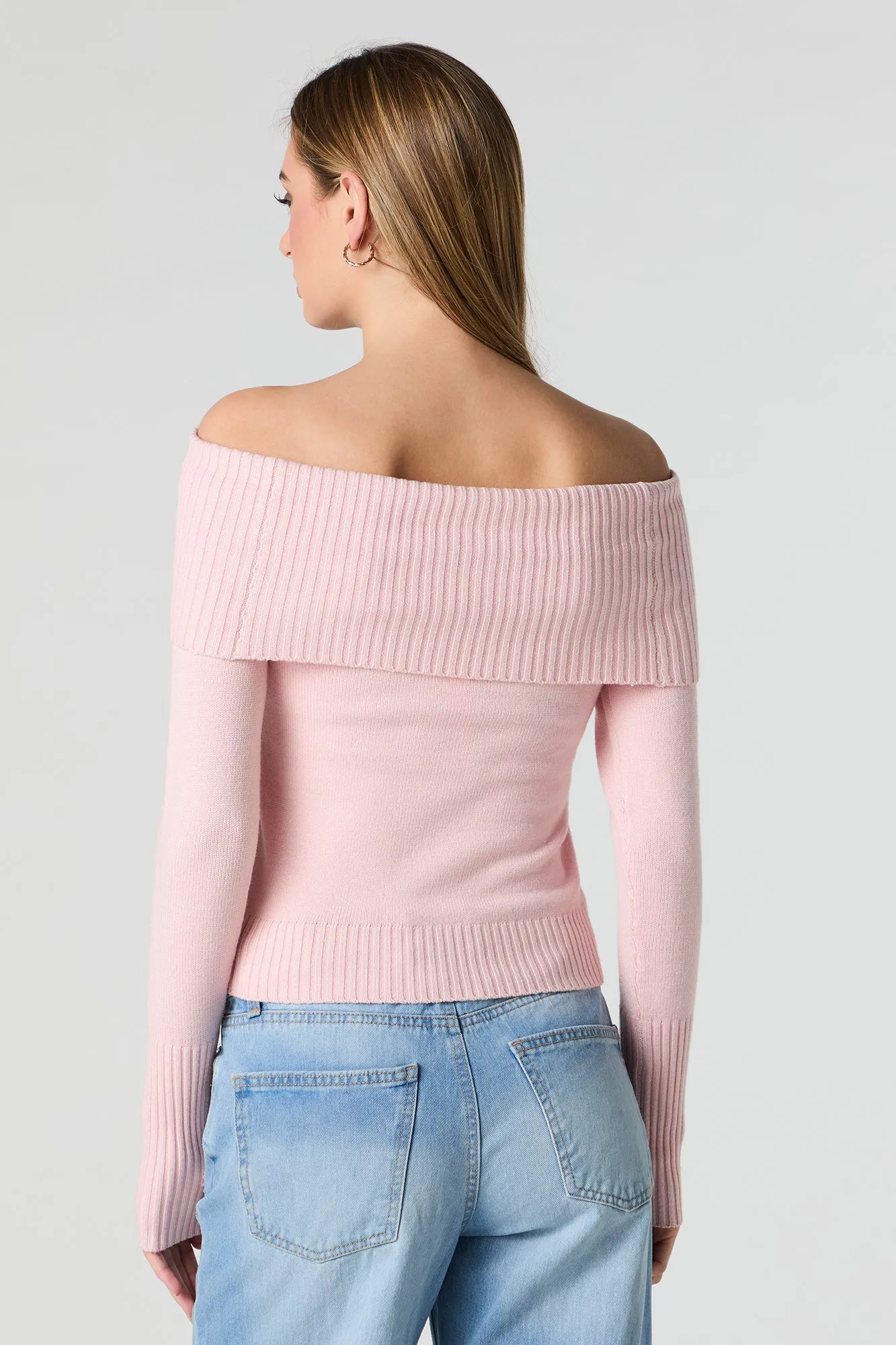Foldover Off Shoulder Knit Sweater sold by Urban Planet product image thumbnail 2