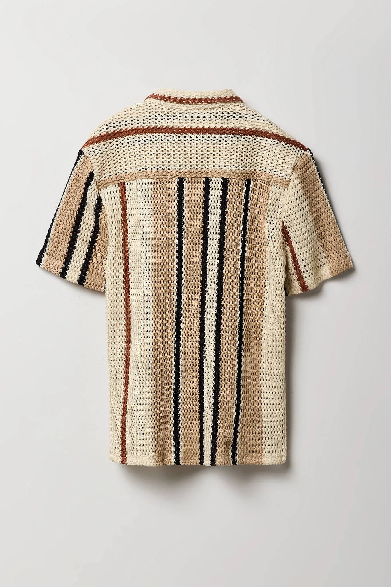 Haut boutonné en tricot ajouré rayé pour garçon sold by Urban Planet product image thumbnail 2