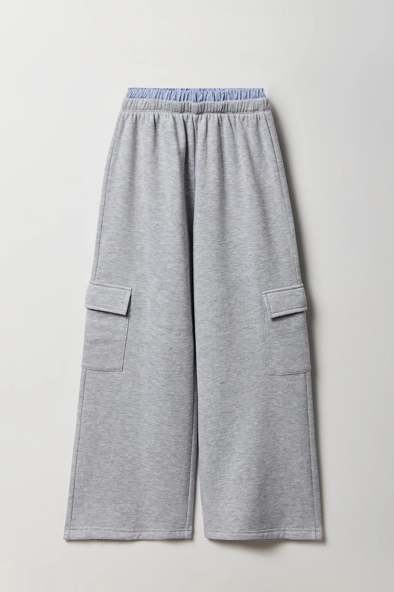 Girls Double Waistband Wide Leg Cargo Sweatpant sold by Urban Planet product image thumbnail 5