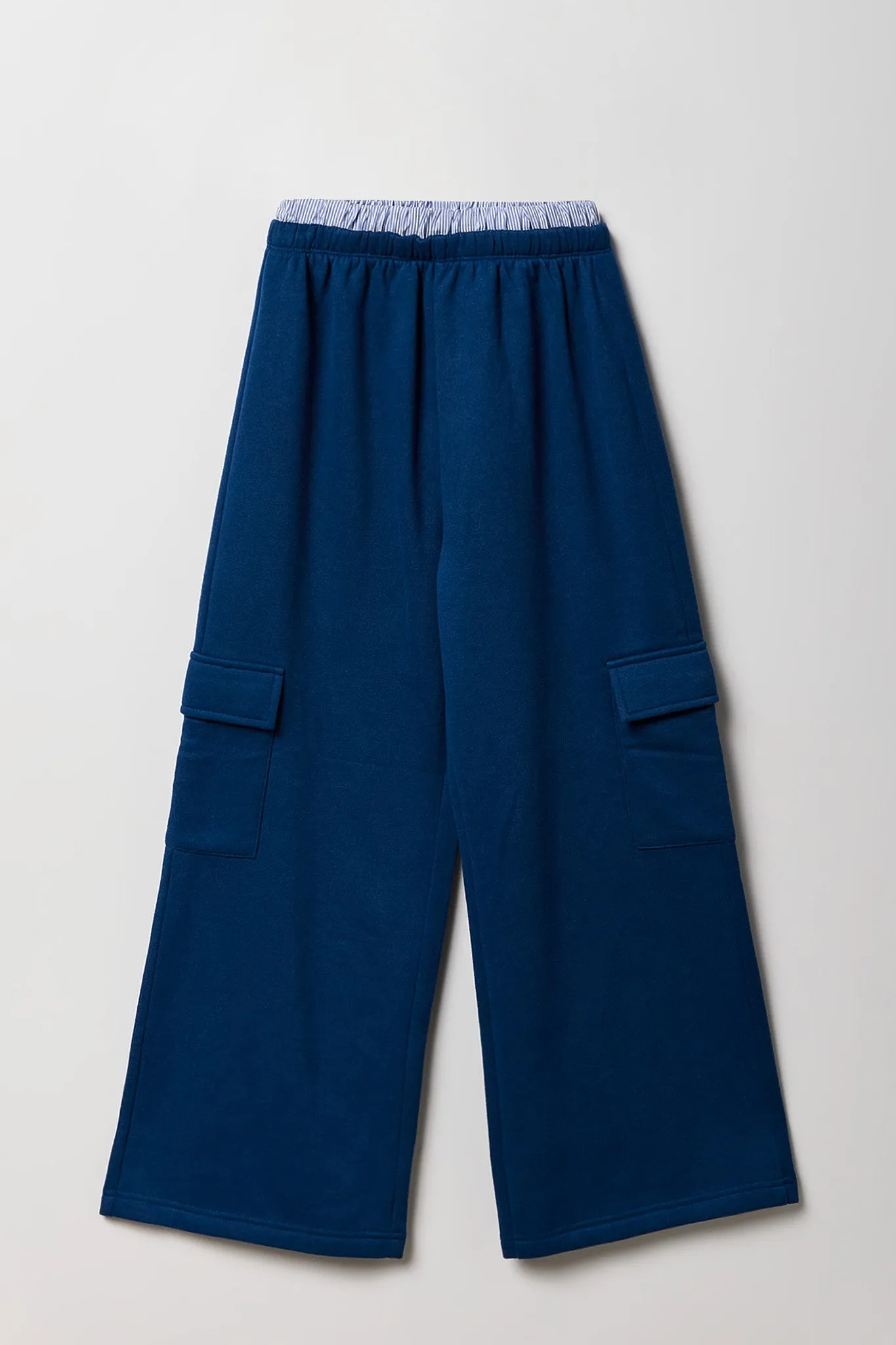 Girls Double Waistband Wide Leg Cargo Sweatpant sold by Urban Planet