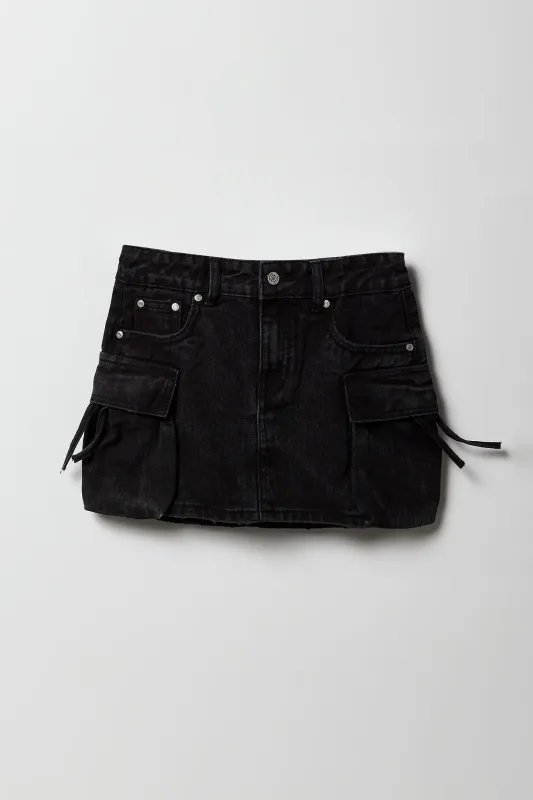 Girls Denim Cargo Skirt sold by Urban Planet