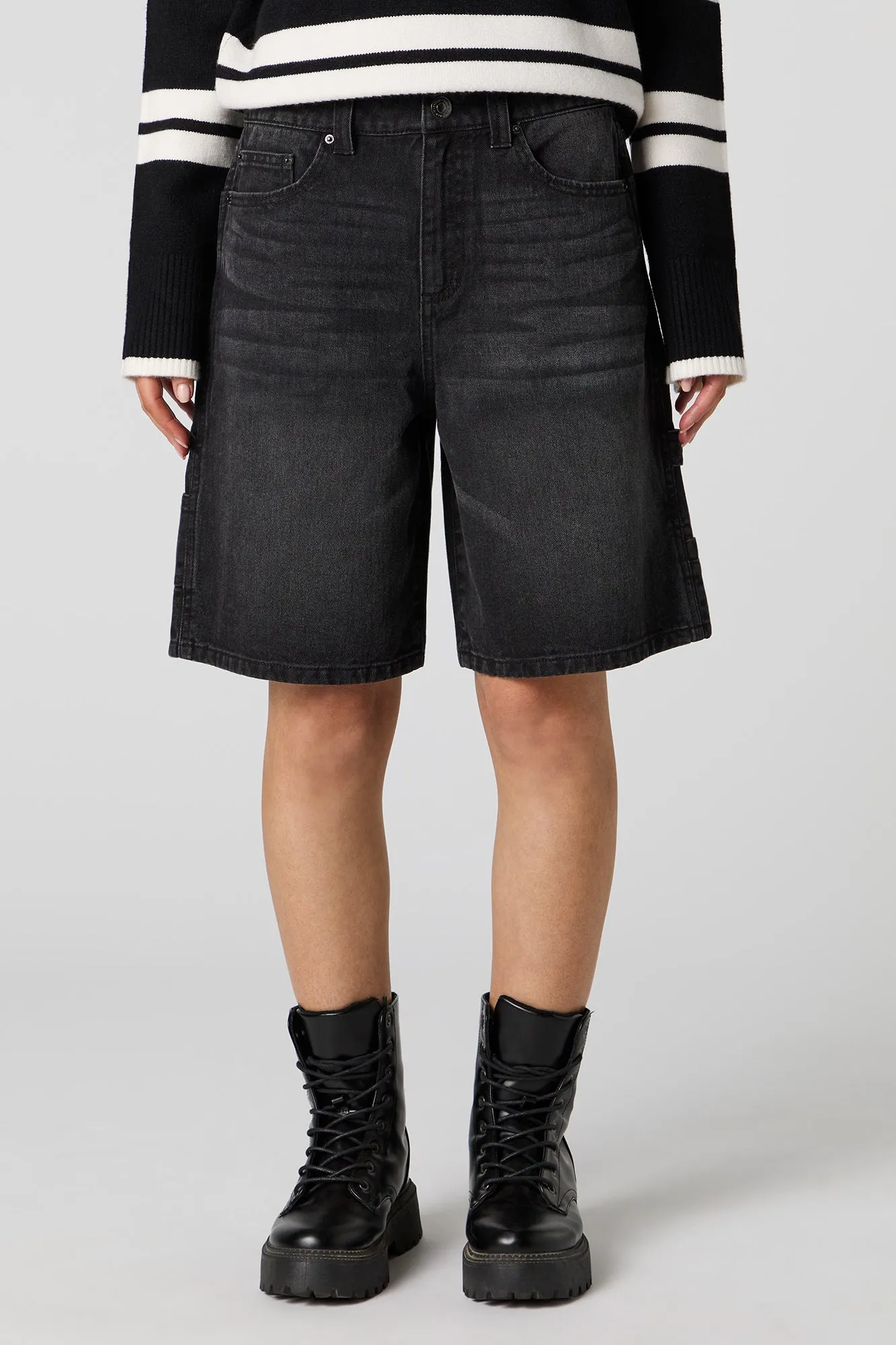 Short de menuisier en jean rigide sold by Urban Planet product image thumbnail 5