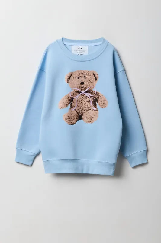 Chandail en molleton surdimensionné à imprimé Teddy Bear pour filles sold by Urban Planet