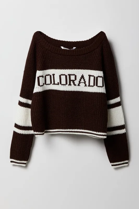 Girls City Striped Jacquard Knit Sweater sold by Urban Planet