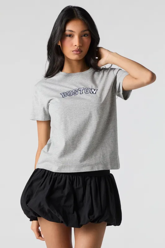 Boston Embroidered T-Shirt sold by Urban Planet