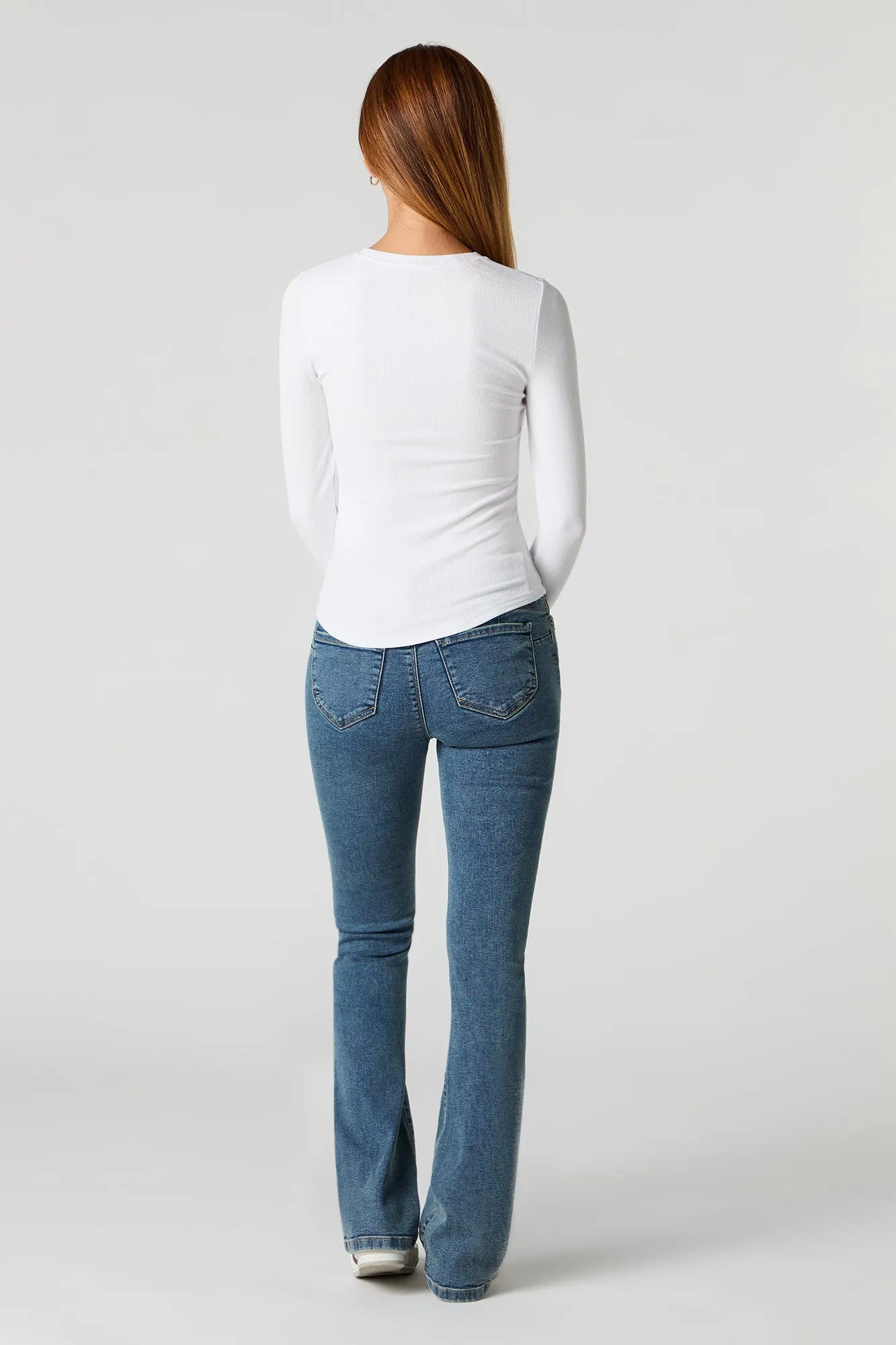 Jean extensible évasé remonte-fesses à taille basse sold by Urban Planet product image thumbnail 3
