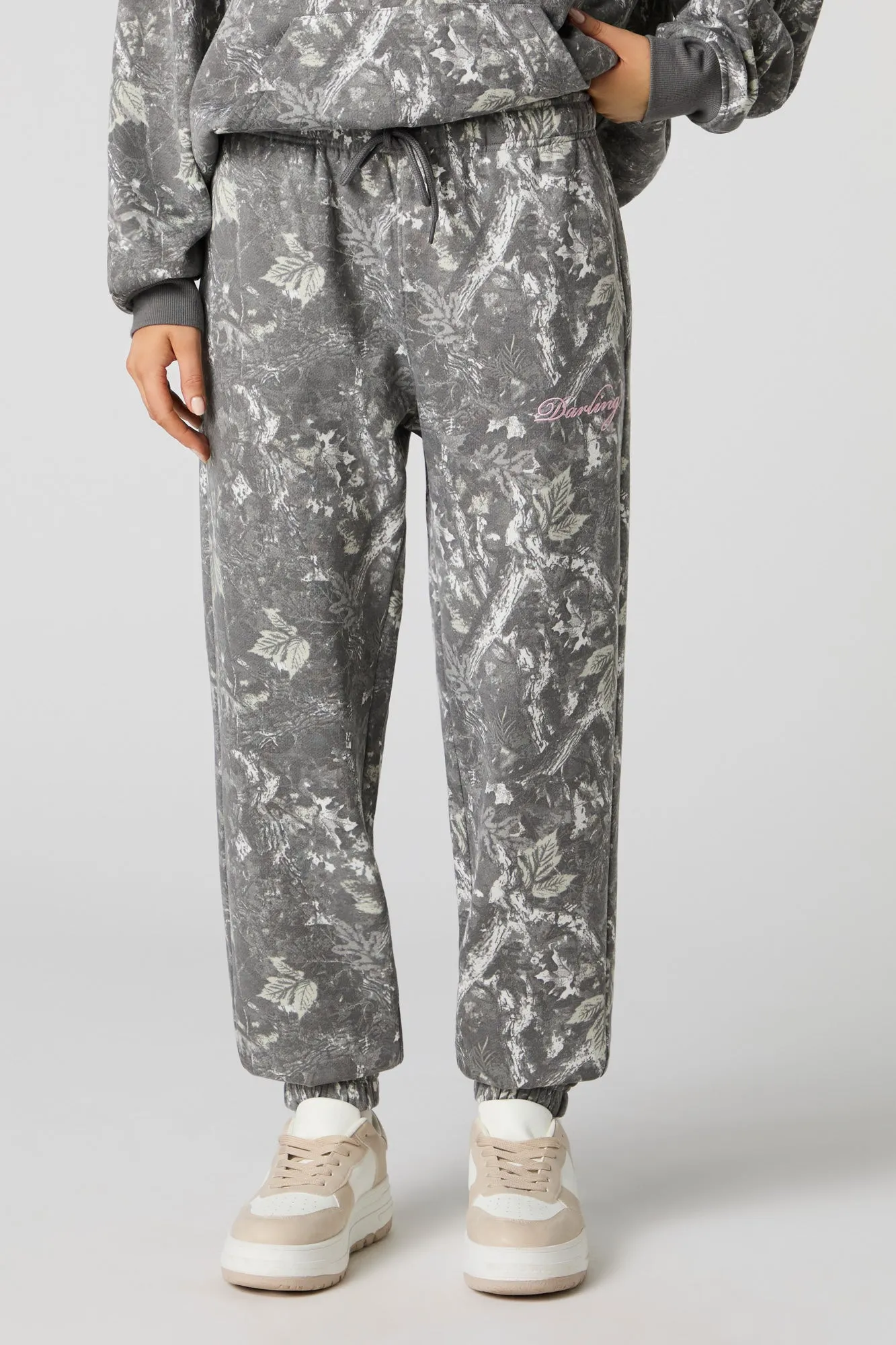 Embroidered Camo Classic Fleece Jogger sold by Urban Planet product image thumbnail 2