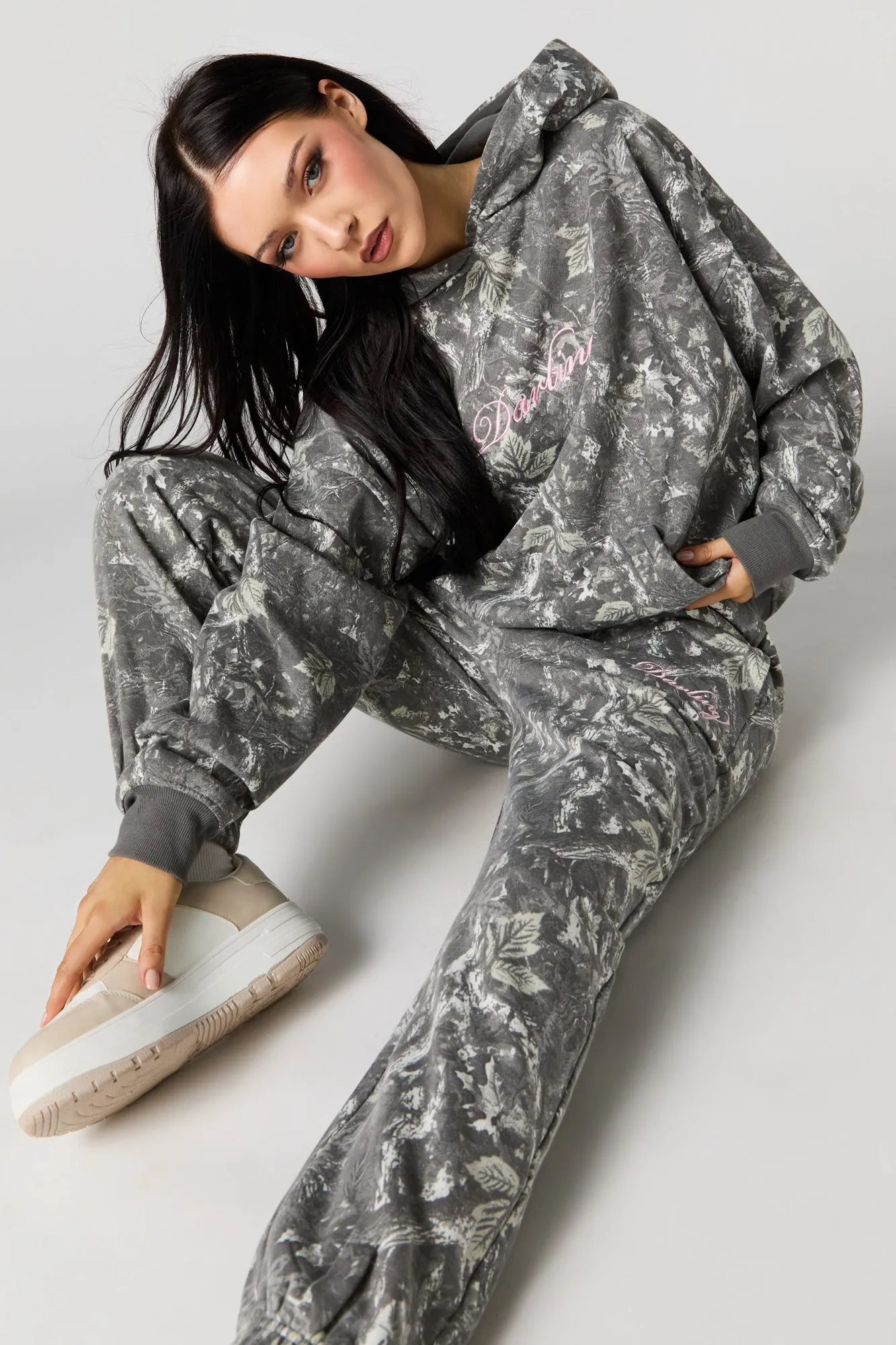 Embroidered Camo Classic Fleece Jogger sold by Urban Planet