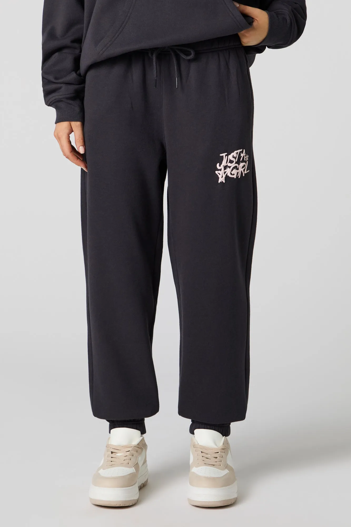 Just A Girl Puff Print Classic Fleece Jogger sold by Urban Planet product image thumbnail 2