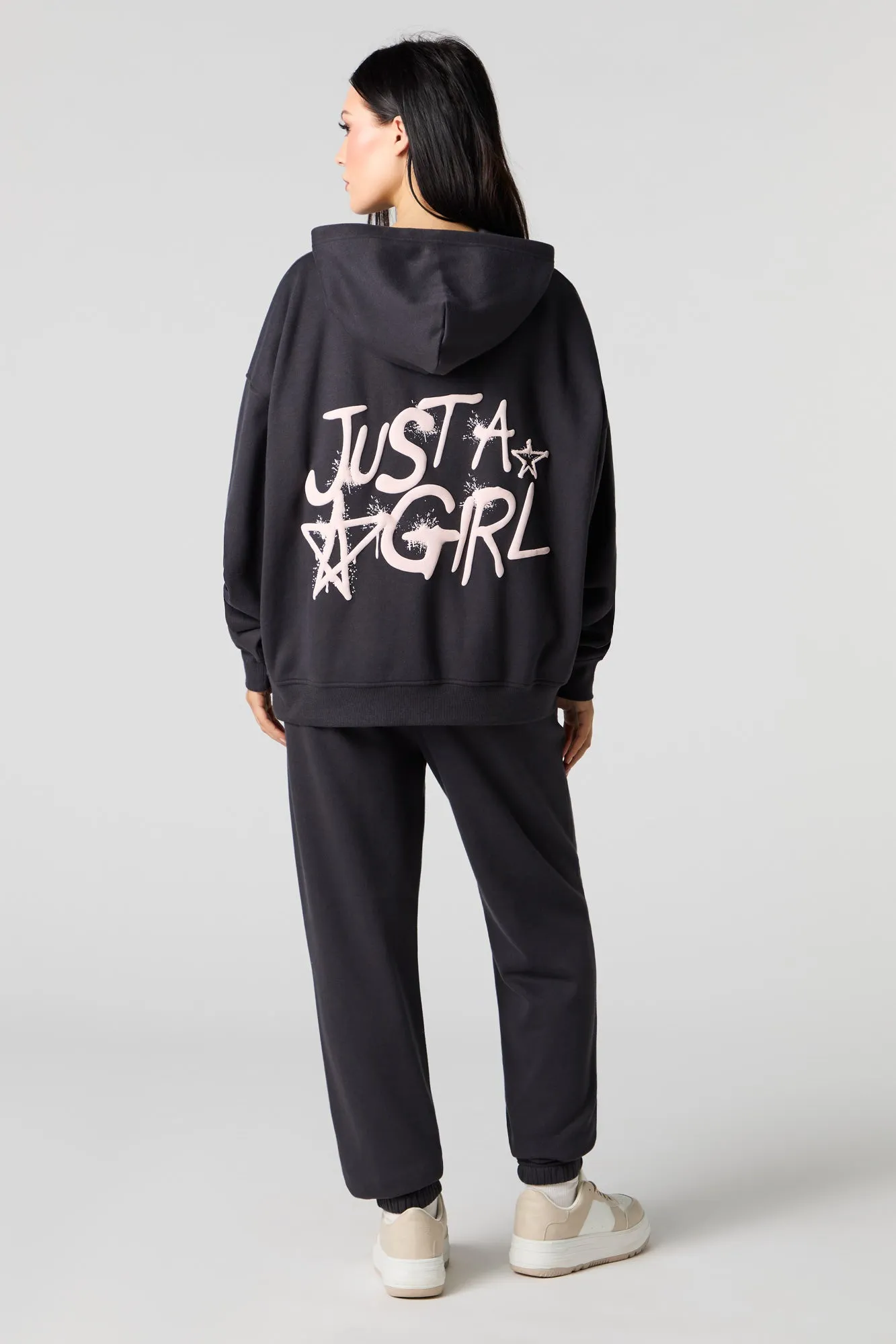 Just A Girl Puff Print Classic Fleece Jogger sold by Urban Planet product image thumbnail 3