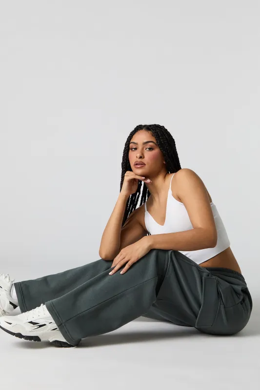 Fleece Wide Leg Cargo Sweatpant sold by Urban Planet