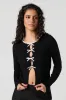 Haut en tricot côtelé avec découpes et boucles sold by Urban Planet