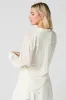 Semi Sheer Long Sleeve Button-Up Top sold by Urban Planet