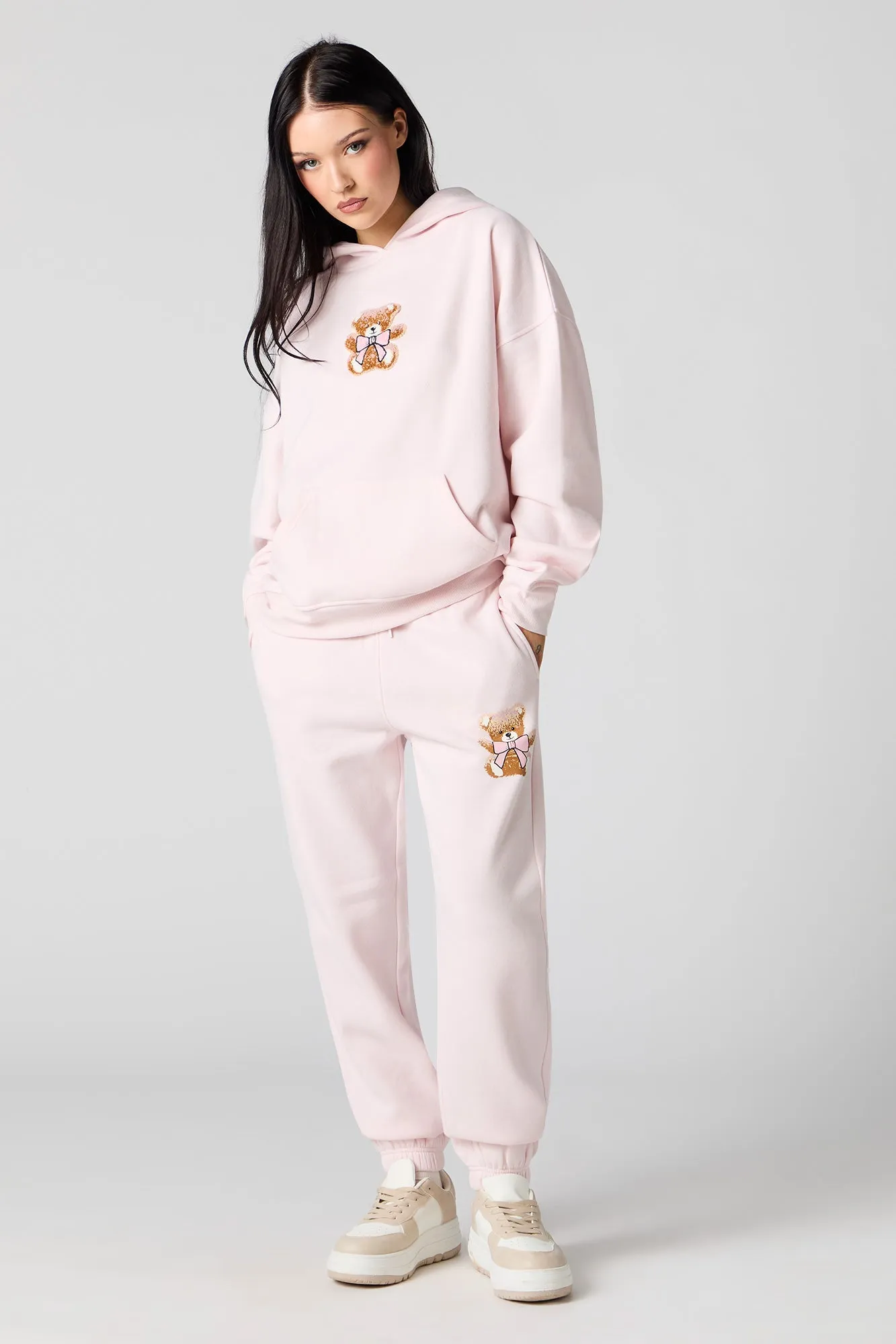 Teddy Chenille Embroidered Oversized Fleece Hoodie sold by Urban Planet product image thumbnail 3