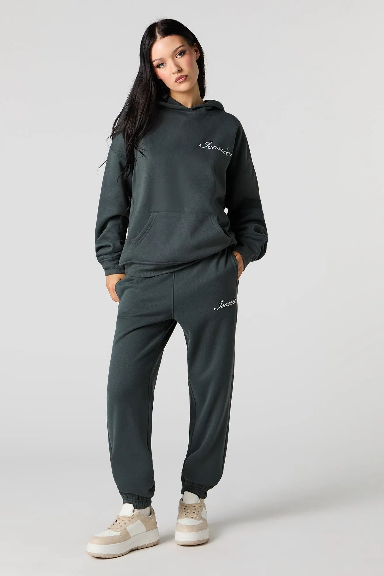 Iconic Embroidered Oversized Fleece Hoodie sold by Urban Planet product image thumbnail 3