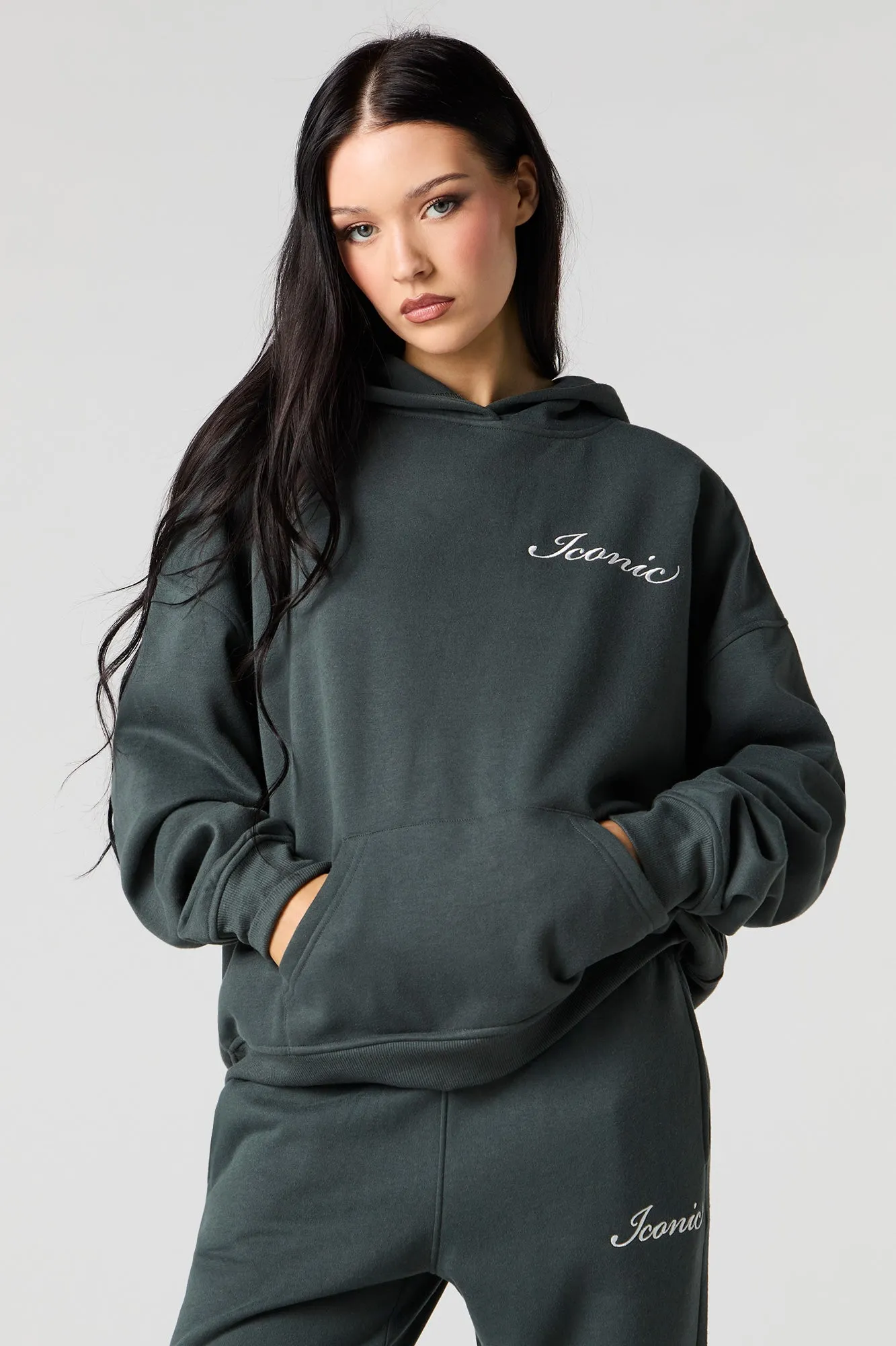 Iconic Embroidered Oversized Fleece Hoodie sold by Urban Planet product image thumbnail 2