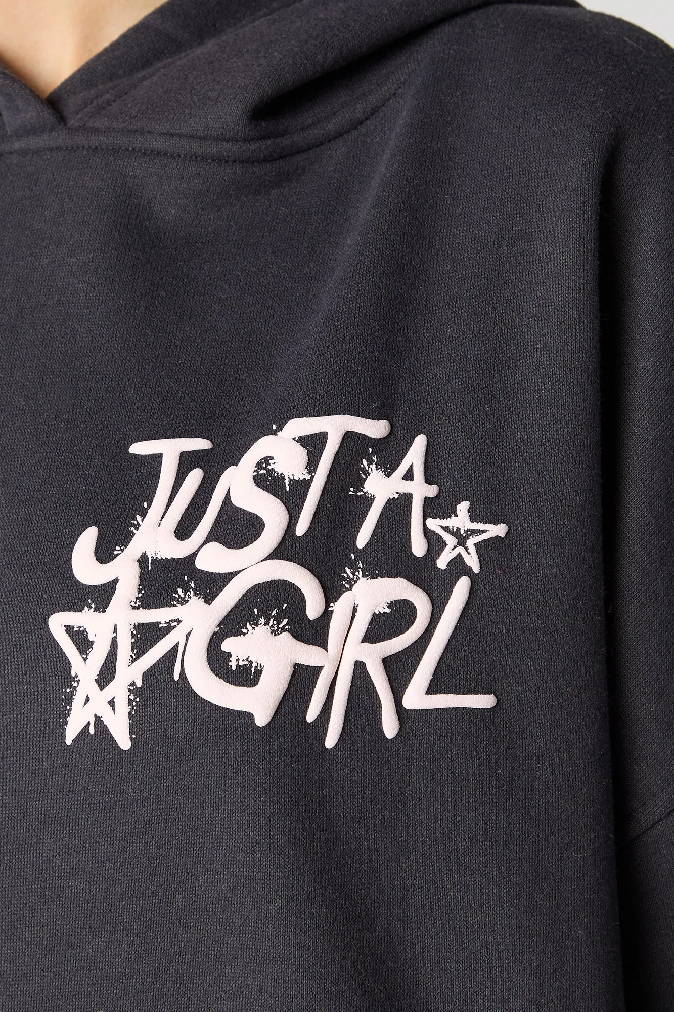 Just A Girl Puff Print Oversized Fleece Hoodie sold by Urban Planet product image thumbnail 4