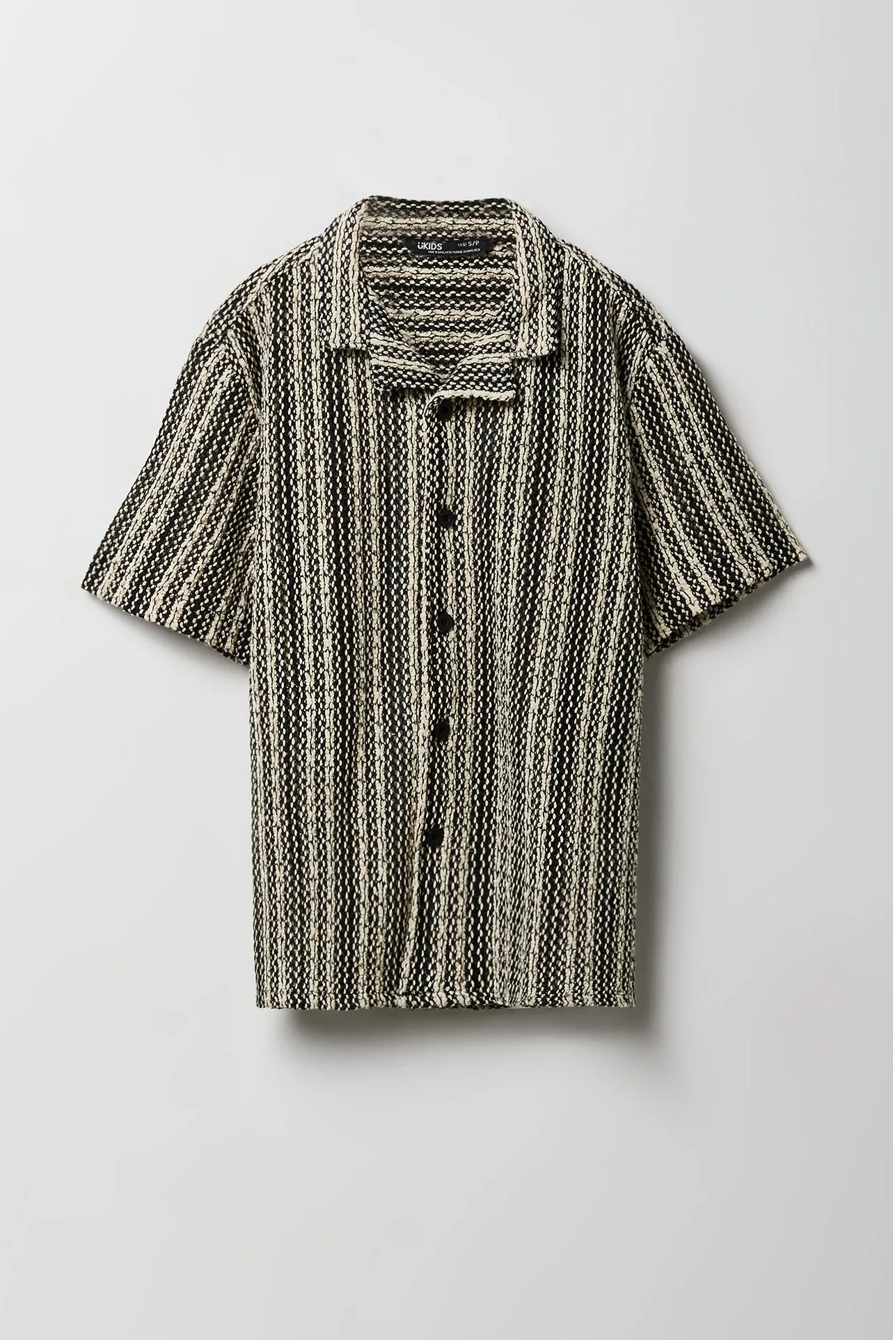 Boys Textured Knit Button-Up Top sold by Urban Planet