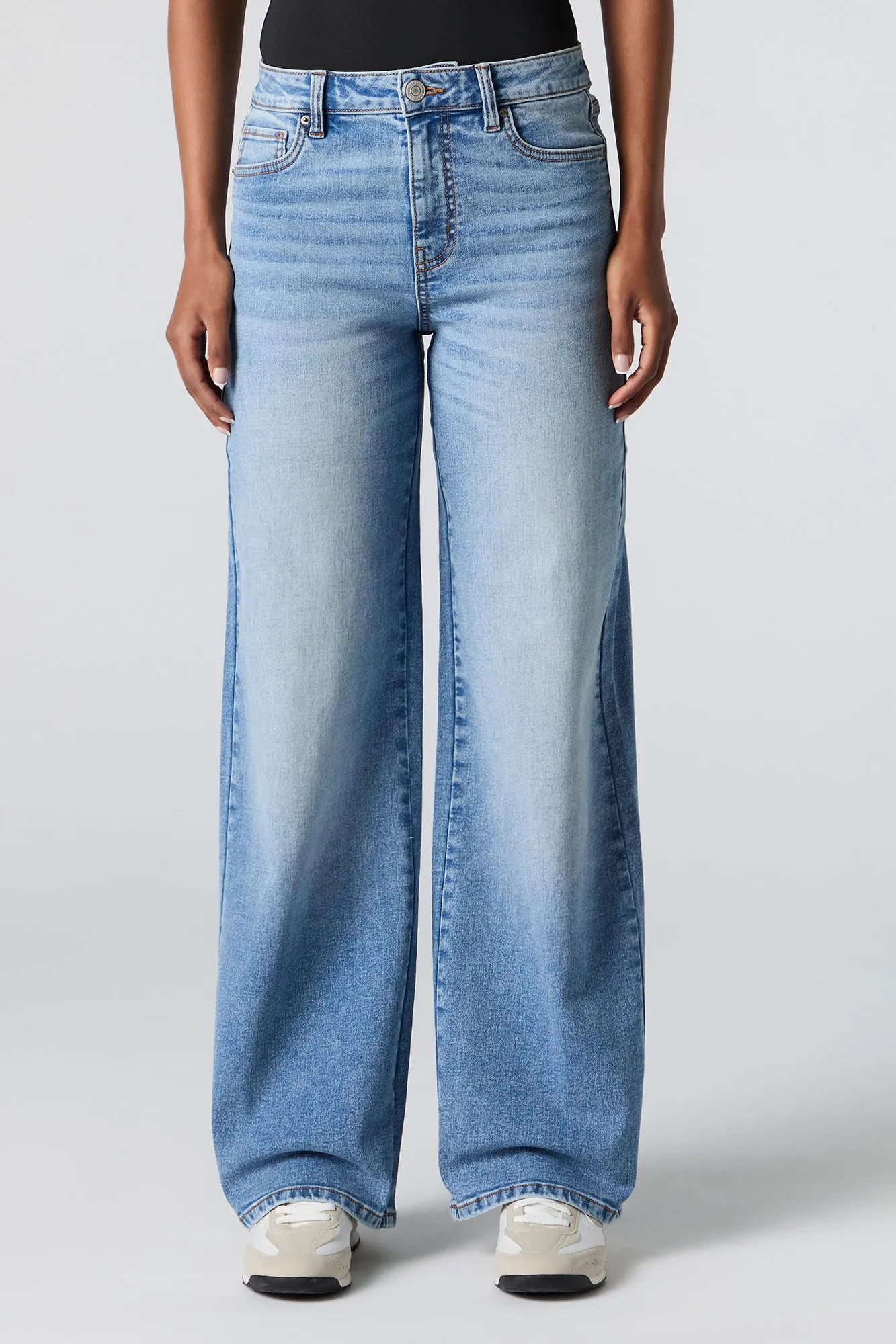 Medium Wash Stretch Wide Leg Jean sold by Urban Planet product image thumbnail 2