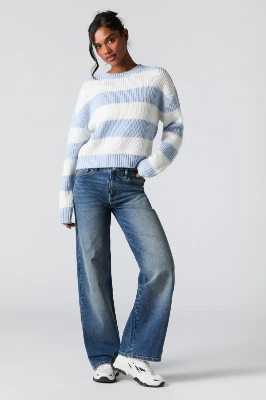 Jean extensible à jambe large délavé foncé vintage sold by Urban Planet