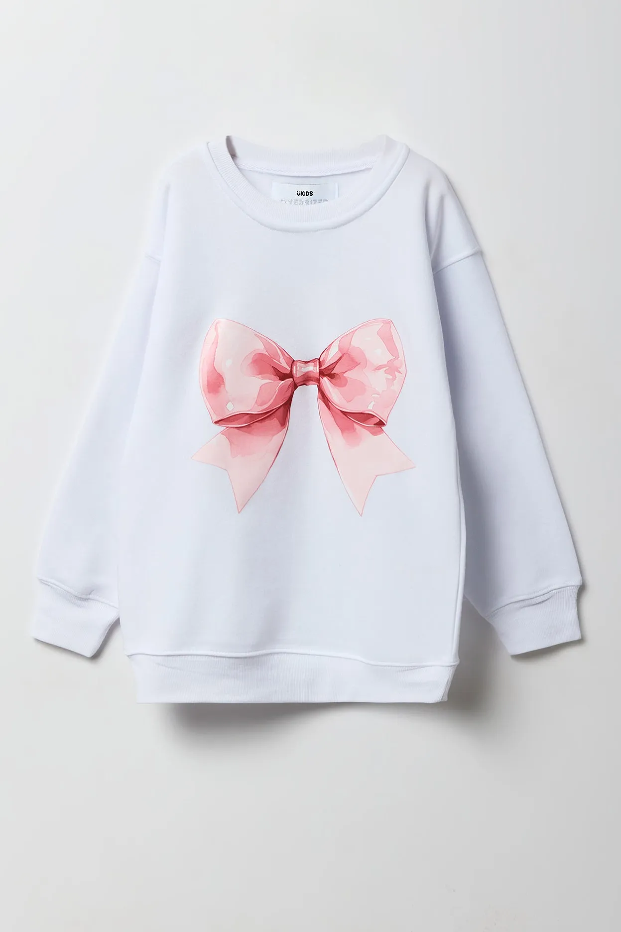 Bow Graphic Oversized Fleece Sweatshirt sold by Urban Planet