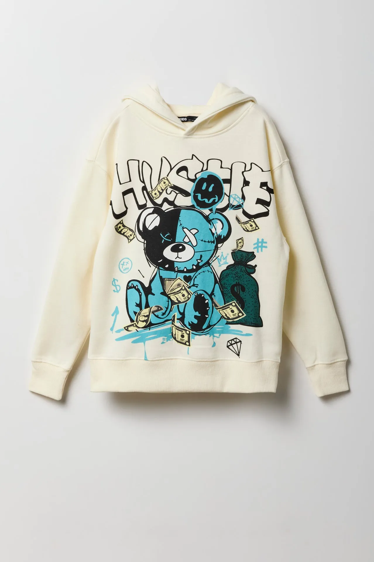 Boys Hustle Graphic Fleece Hoodie sold by Urban Planet