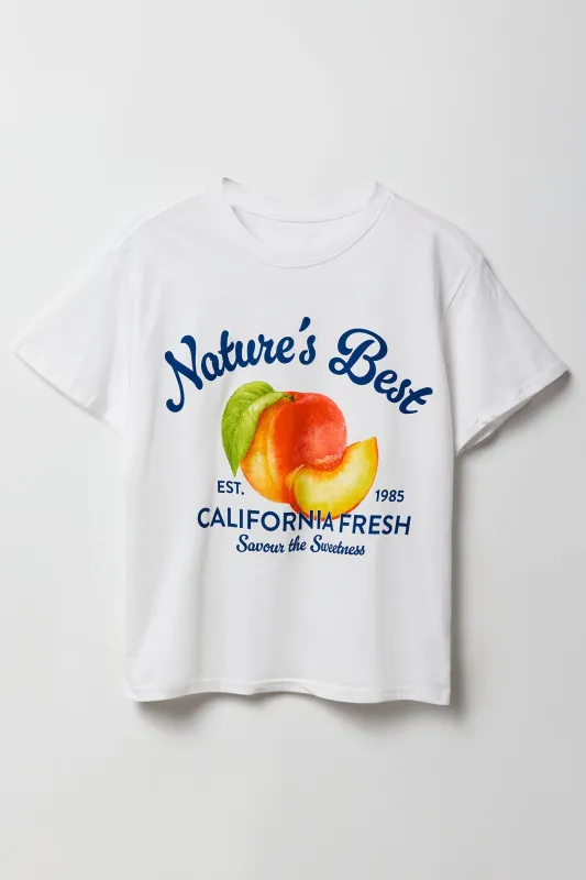 T-shirt de coupe garçonne à imprimé Nature's Best sold by Urban Planet