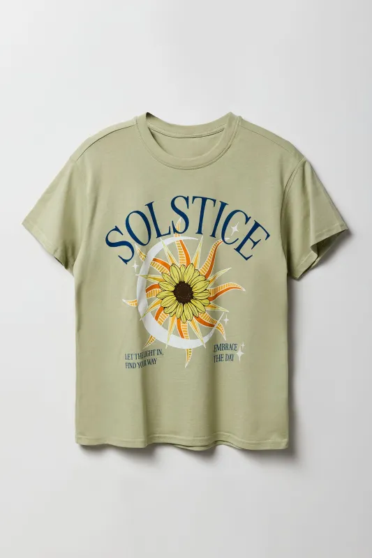 T-shirt de coupe garçonne à imprimé Solistice sold by Urban Planet