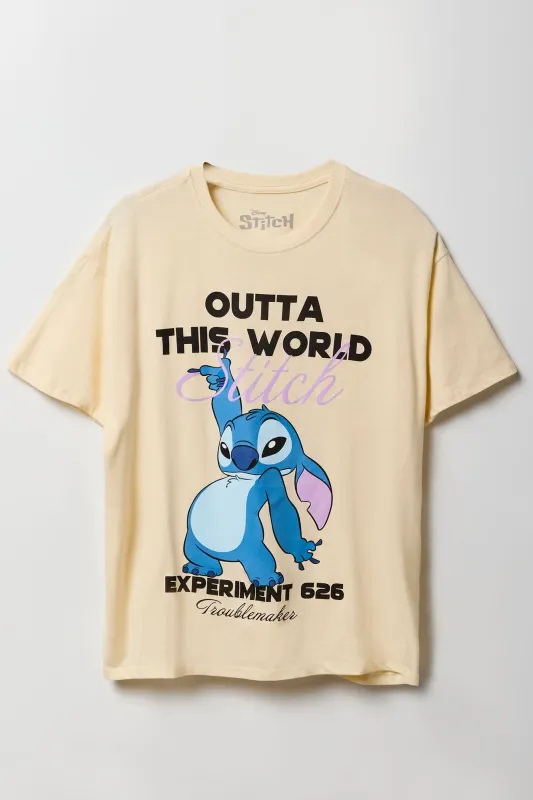 T-shirt de coupe garçonne à imprimé Stitch Outta This Wold sold by Urban Planet