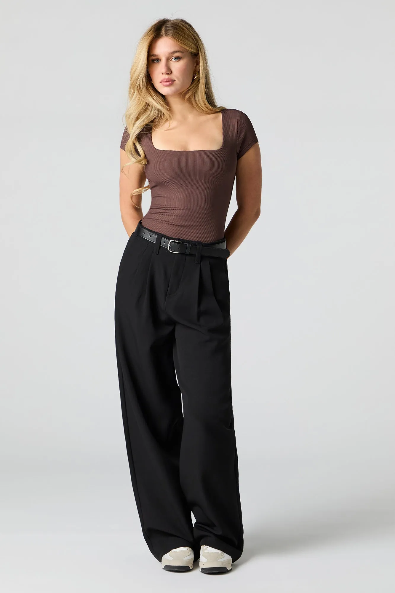 Ribbed Square Neck Bodysuit sold by Urban Planet product image thumbnail 3