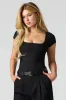 Ribbed Square Neck Bodysuit sold by Urban Planet