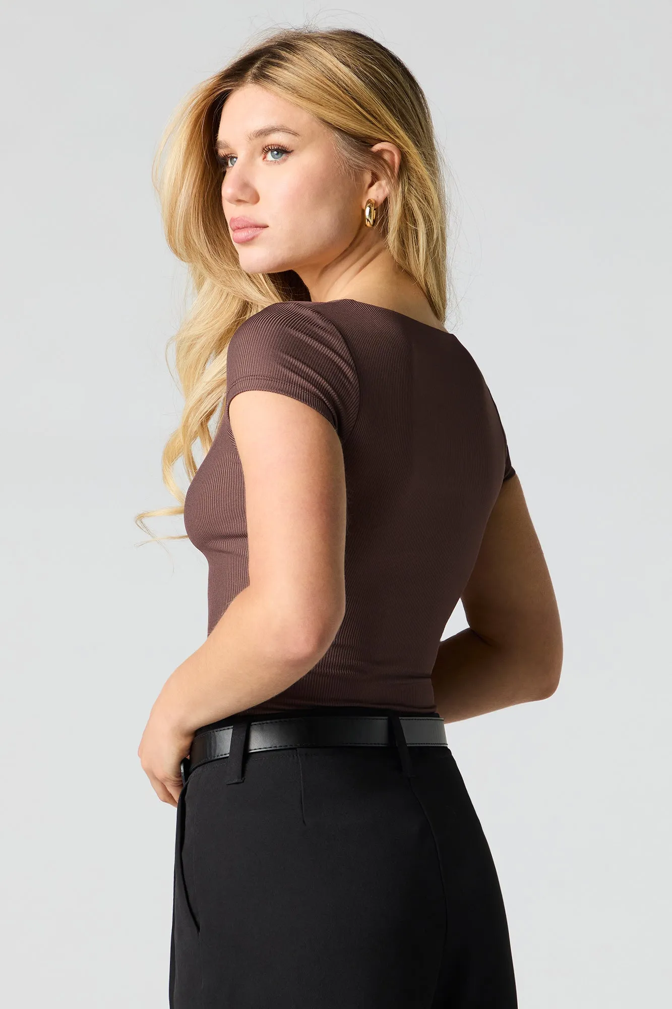 Maillot côtelé à encolure carrée sold by Urban Planet product image thumbnail 2