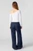 Jean extensible délavé foncé à jambe large et taille basse sold by Urban Planet