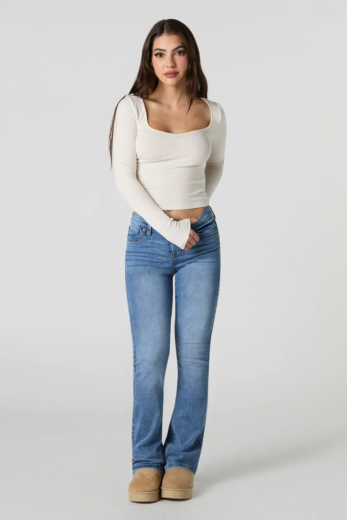 Low Rise Push Up Flare Medium Jean sold by Urban Planet