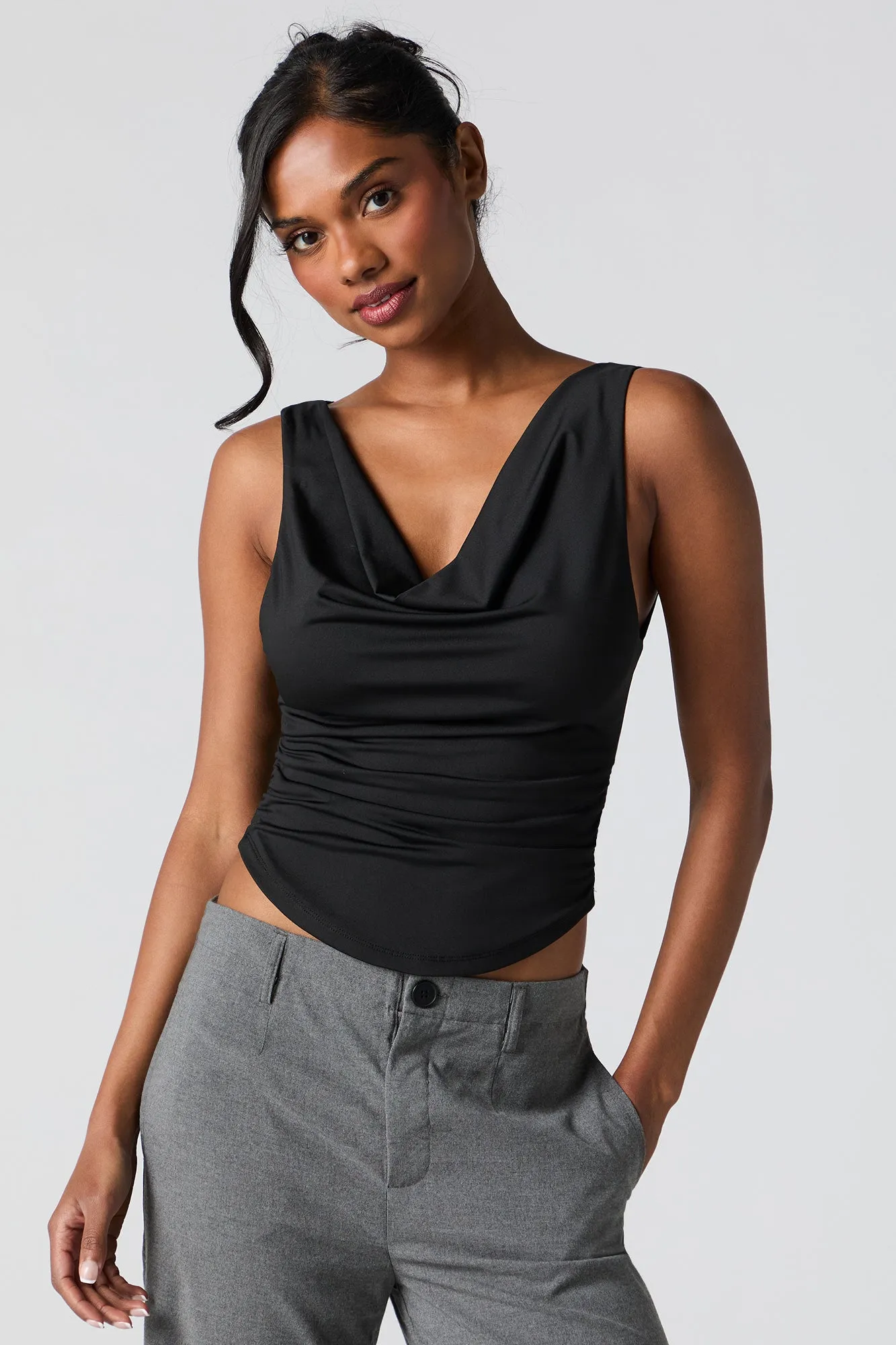 Contour Cowl Neck Tank sold by Urban Planet product image thumbnail 4