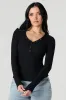 Haut Henley côtelé à manches longues sold by Urban Planet
