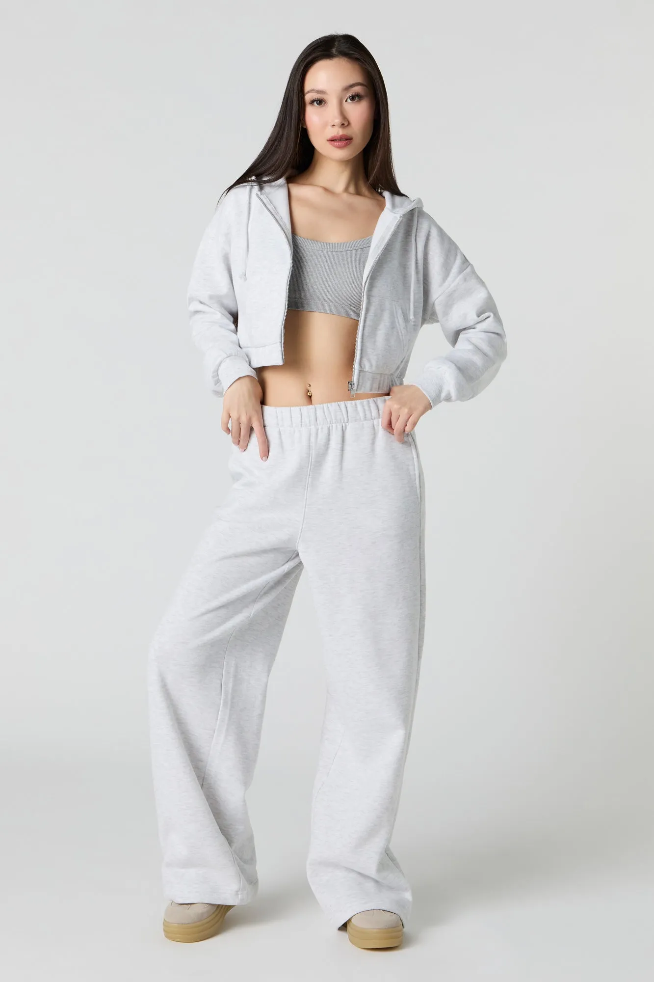 Fleece Wide Leg Sweatpant sold by Urban Planet product image thumbnail 4