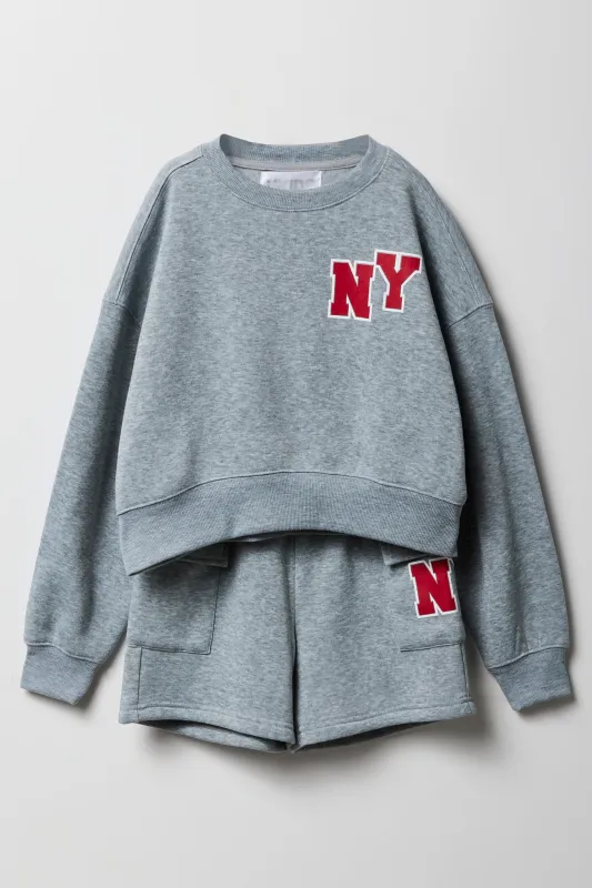 Girls Active Graphic Fleece Sweatshirt & Short 2 Piece Set sold by Urban Planet