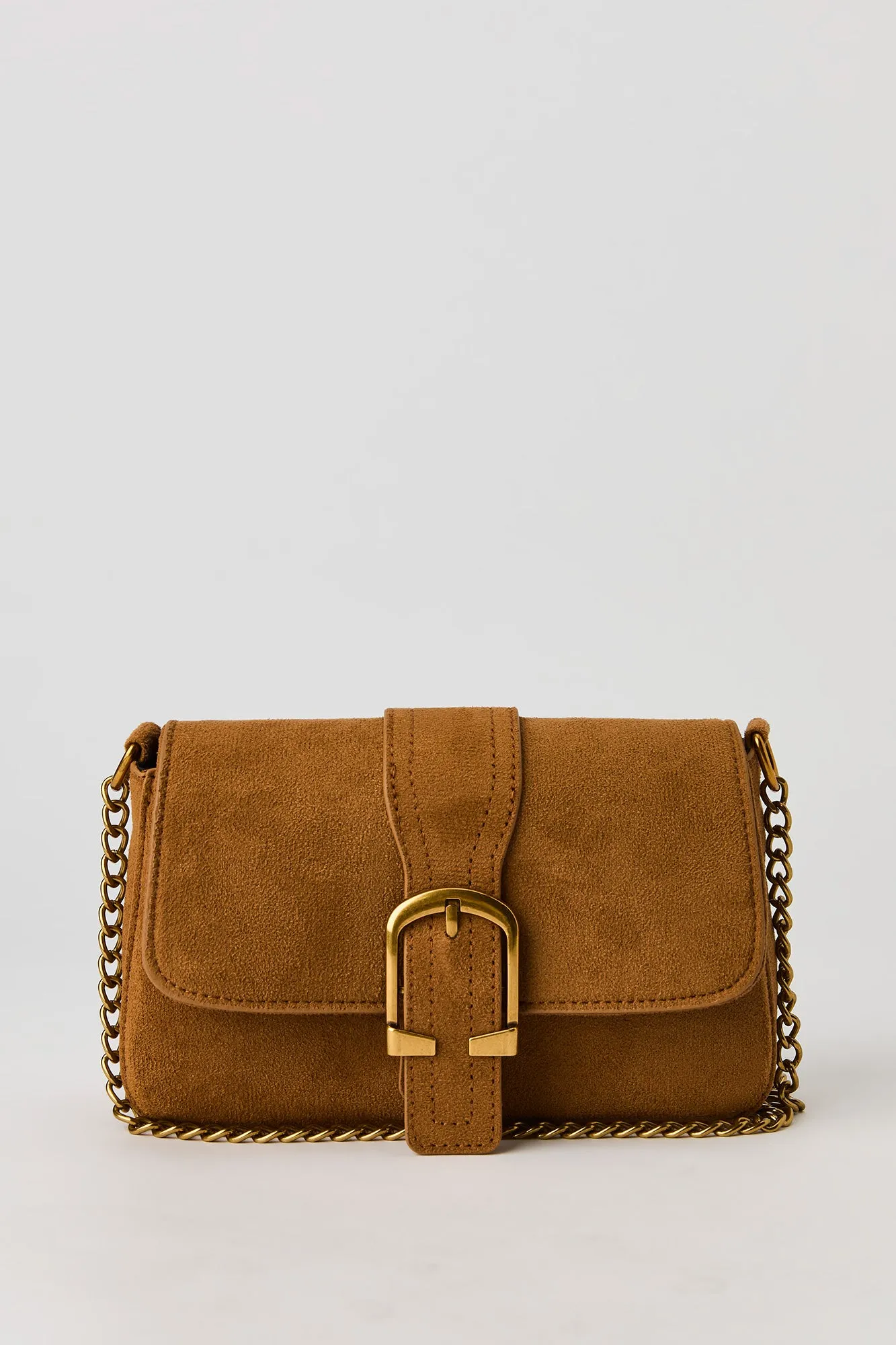 Faux Suede Buckle Crossbody Purse sold by Urban Planet product image thumbnail 2