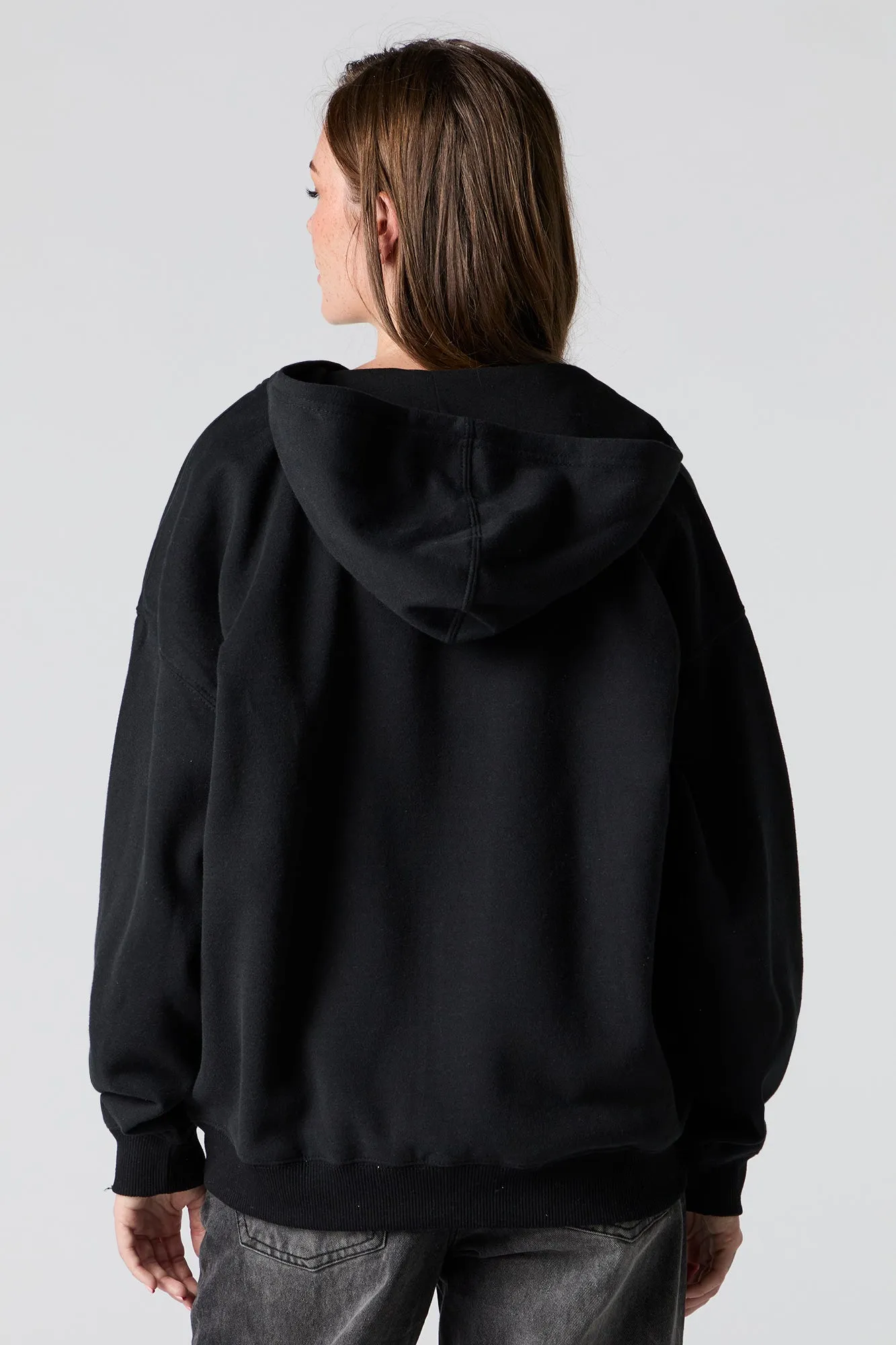 Oversized Fleece Zip-Up Hoodie sold by Urban Planet product image thumbnail 5