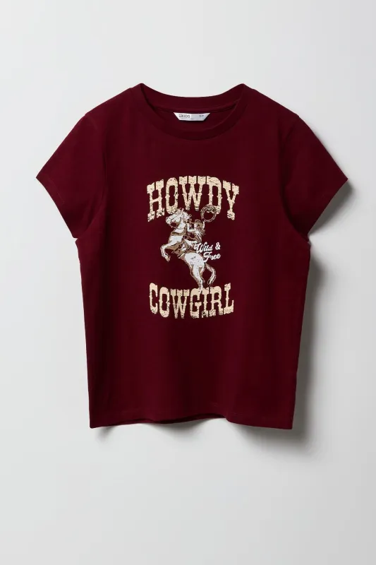 T-shirt à imprimé Howdy Cowgirl pour fille sold by Urban Planet