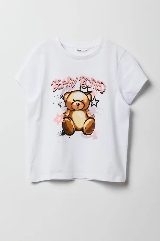 Girls Beary Bored Graphic T-Shirt sold by Urban Planet