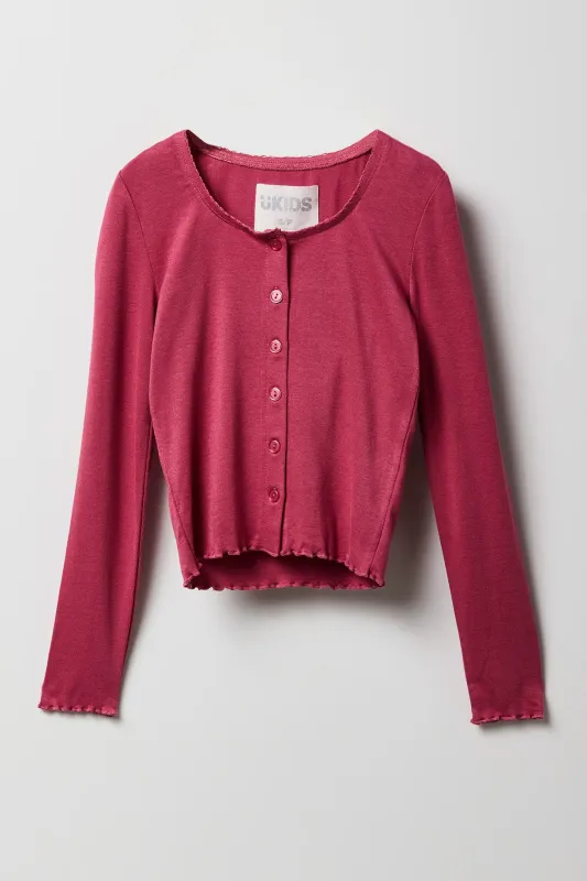 Girls Button Front Long Sleeve Top & Cami 2 Piece Set sold by Urban Planet