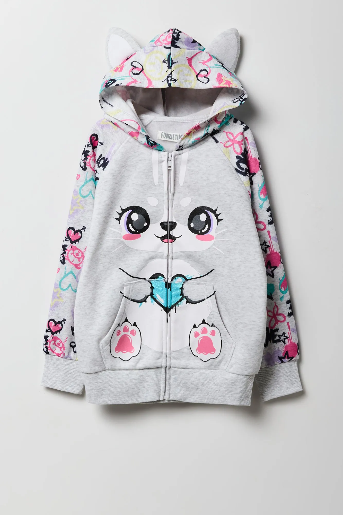 Girls Cat Character Hoodie sold by Urban Planet