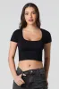 Seamless Ribbed Cropped Short Sleeve Top sold by Urban Planet
