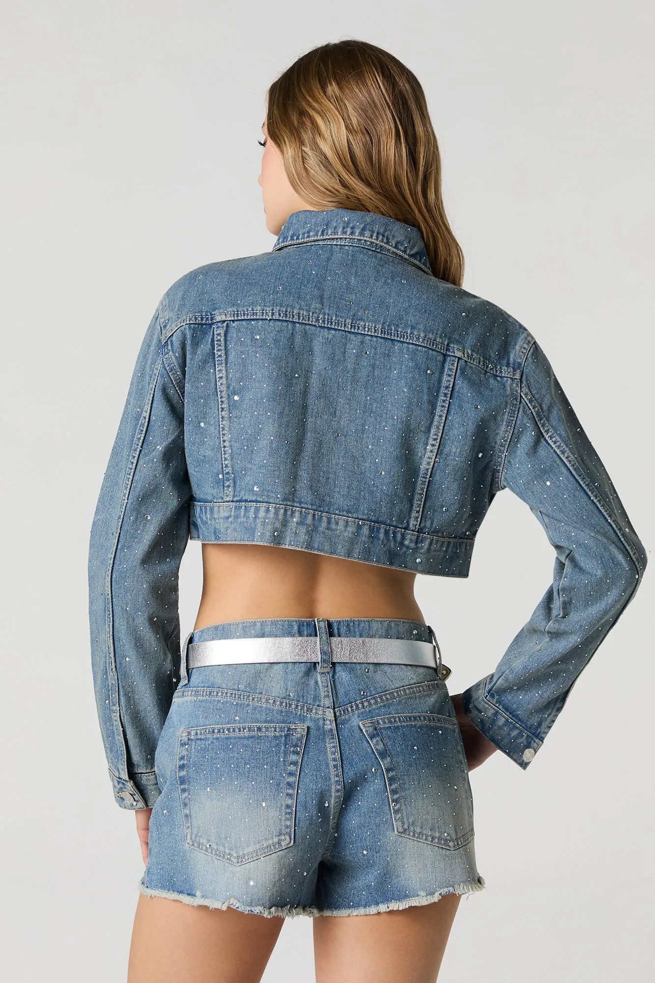 Rhinestone Distressed Denim Short sold by Urban Planet product image thumbnail 2