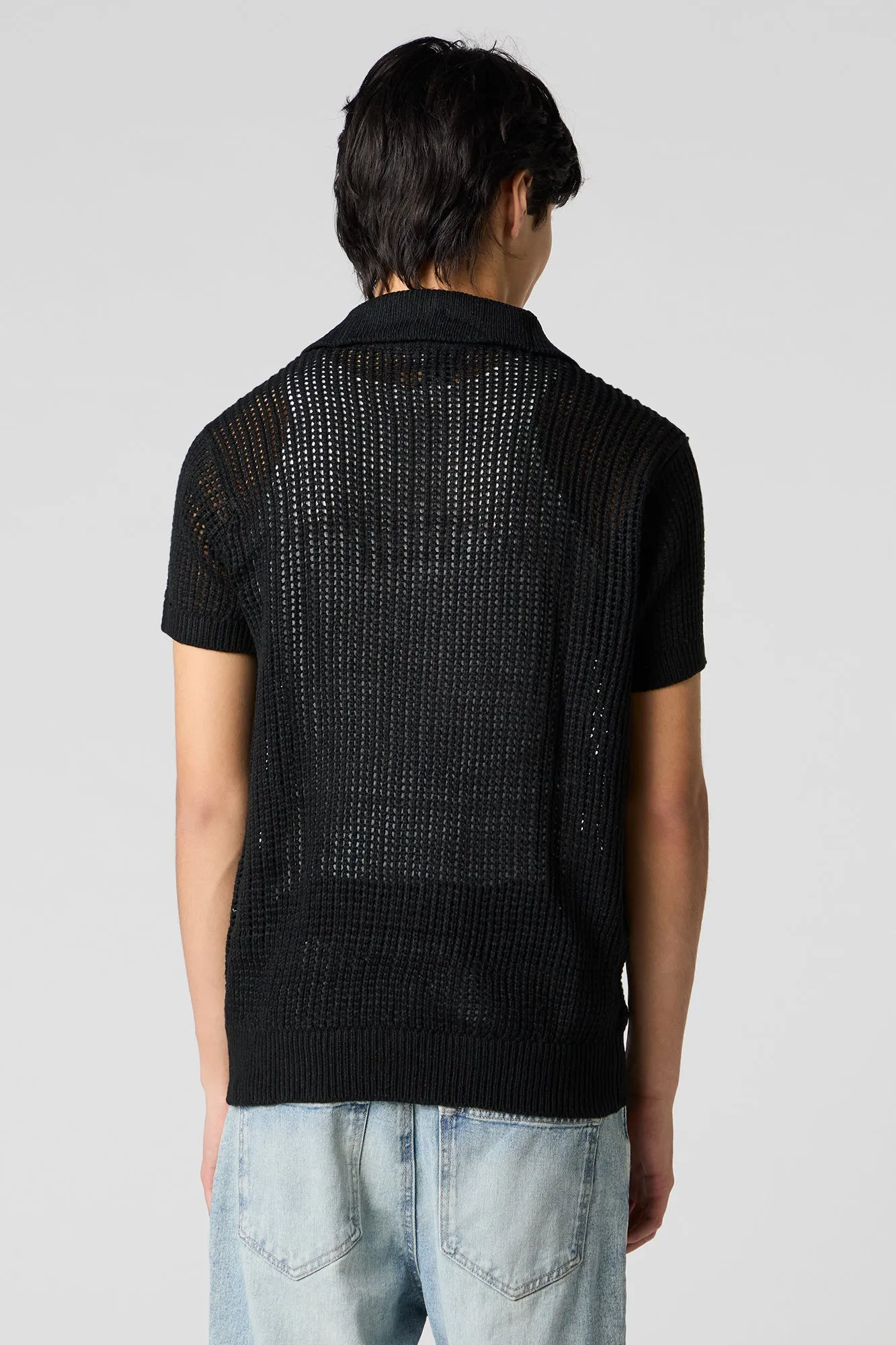 Polo en tricot ajouré avec fermeture à glissière sold by Urban Planet product image thumbnail 5