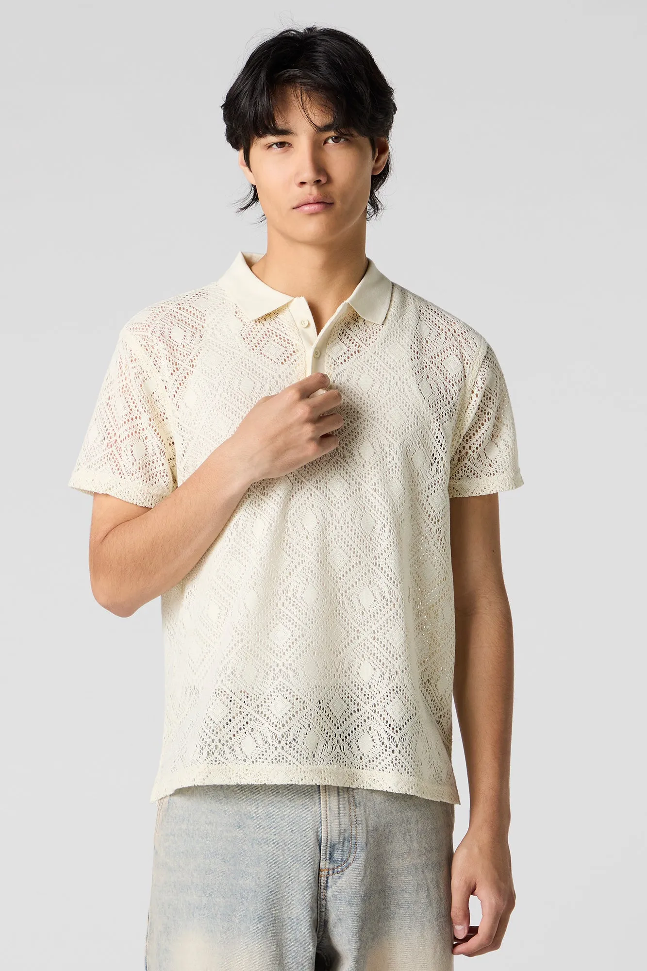 Polo crocheté à manches courtes sold by Urban Planet product image thumbnail 4