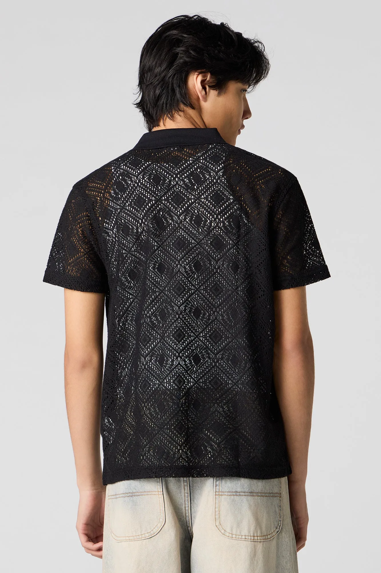 Polo crocheté à manches courtes sold by Urban Planet product image thumbnail 2